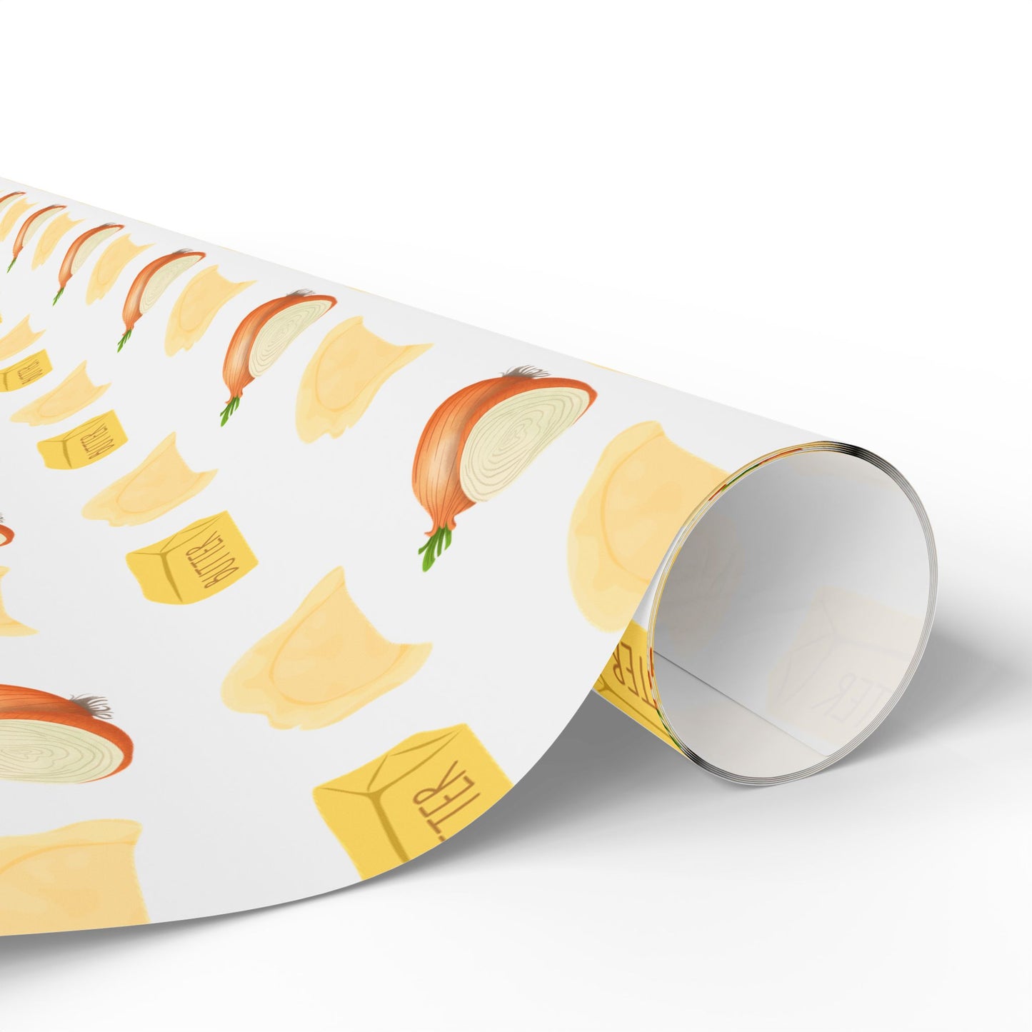 Pierogi, Onions and Butter Wrapping Paper, Creative Gift Wrap, Holiday Wrap, Birthday Wrapping, Decorative Paper for All Occasions, Unique Gift Presentation