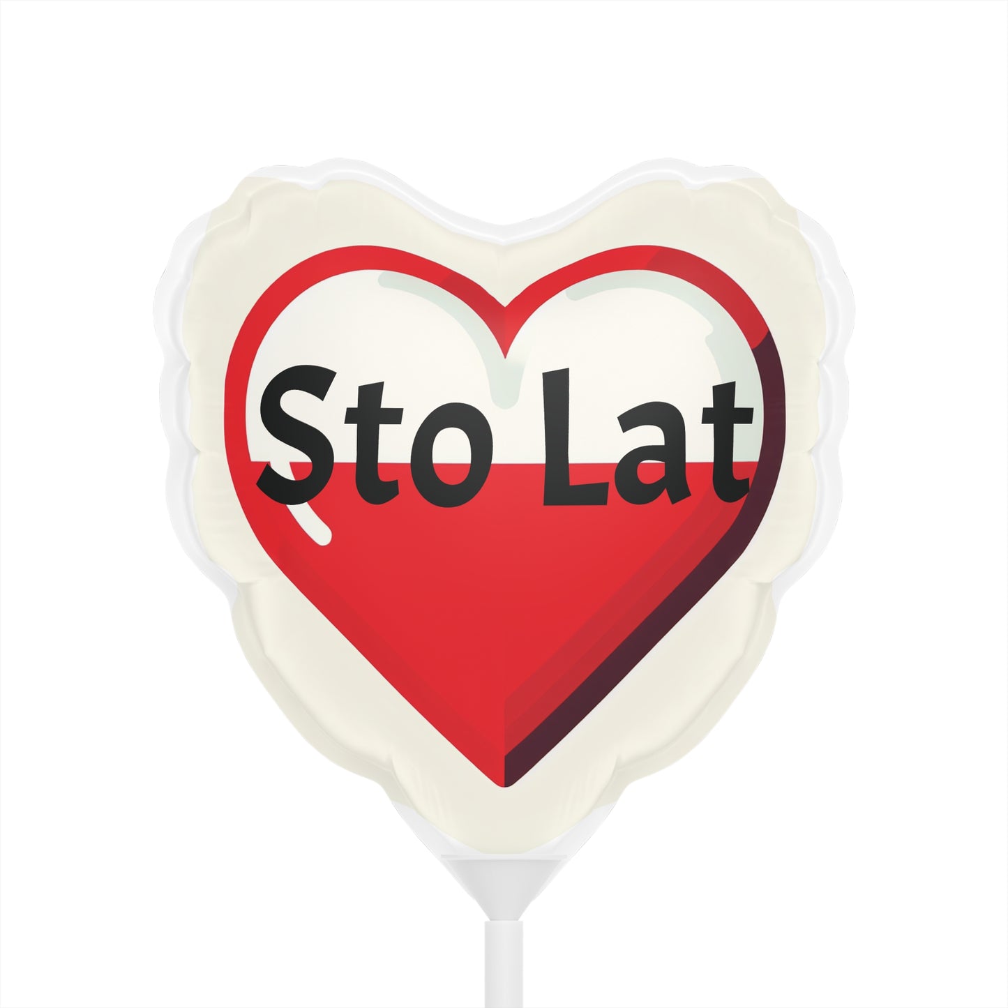Sto Lat Balloon (Round and Heart-shaped), 6" Polish Flag Heart