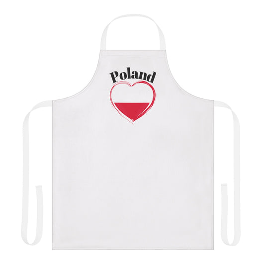 Polish Heart Apron with 5-Color Straps - Perfect for Cooking, BBQs, and Celebrations