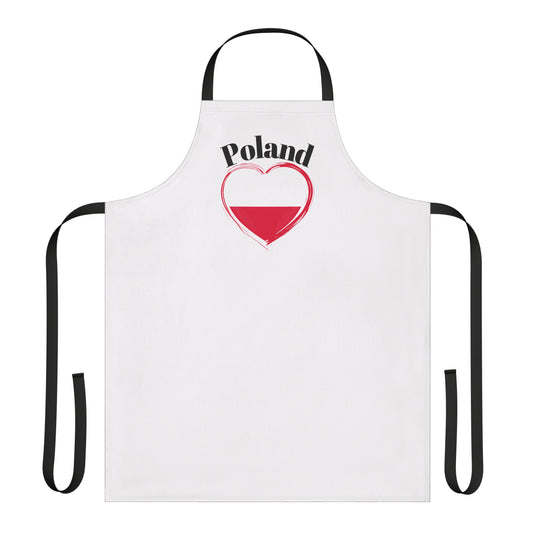 Polish Heart Apron with 5-Color Straps - Perfect for Cooking, BBQs, and Celebrations