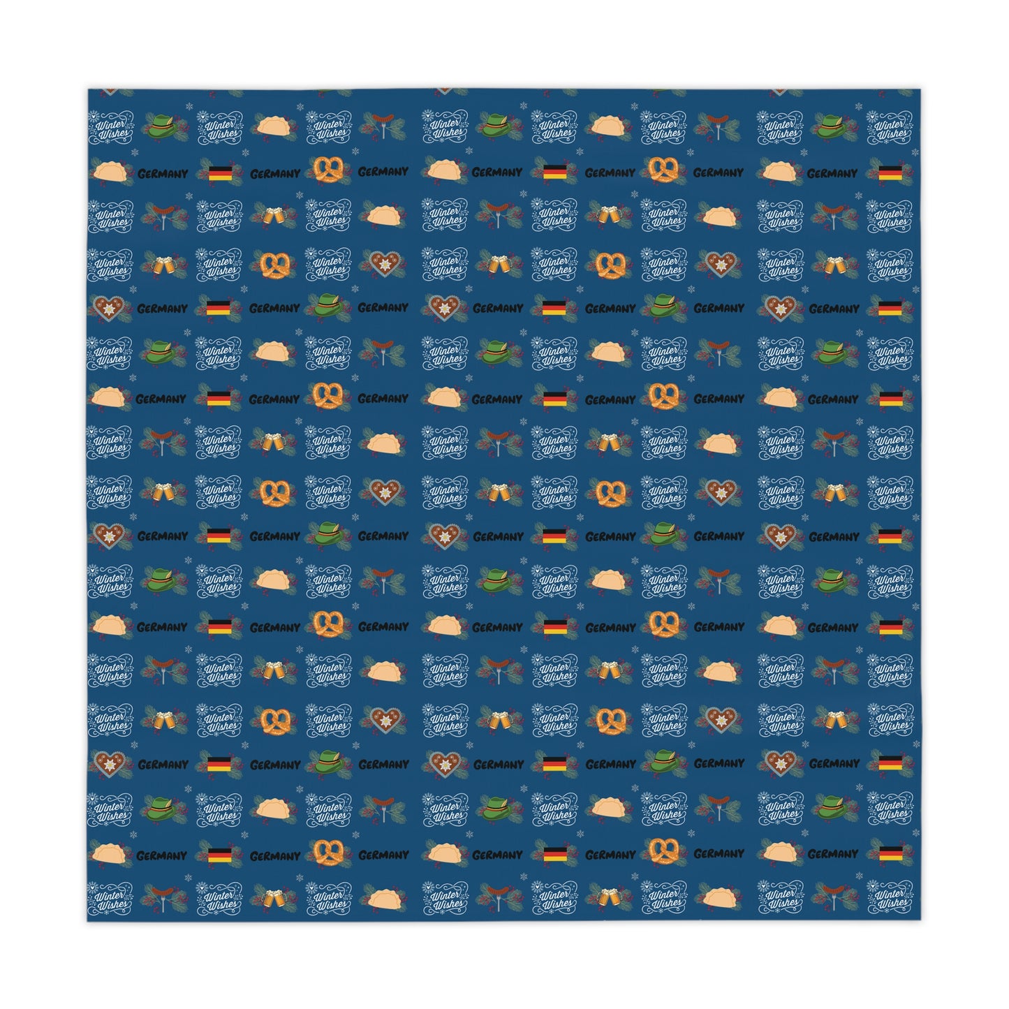 Germany Winter Wishes Pattern Tablecloth — Kitchen Dining Decor