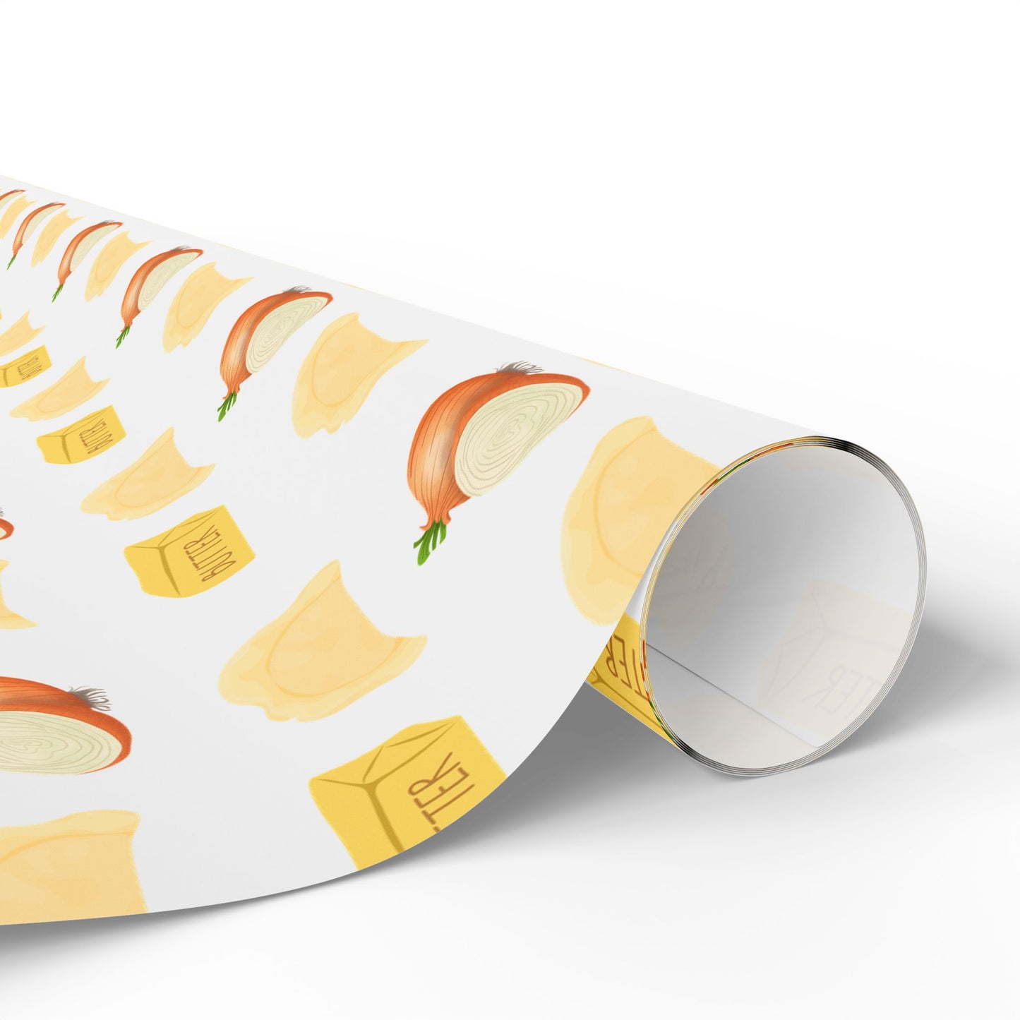 Pierogi, Onions and Butter Wrapping Paper, Creative Gift Wrap, Holiday Wrap, Birthday Wrapping, Decorative Paper for All Occasions, Unique Gift Presentation