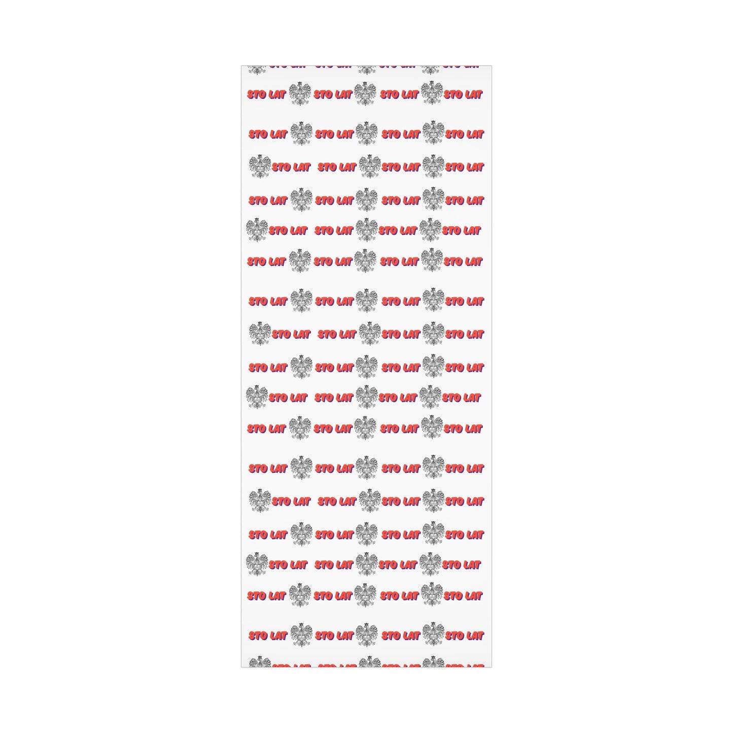Sto Lat Gift Wrap, Polish Eagle Design, Unique Wrapping Paper for Holidays, Birthdays, Weddings, Celebrations