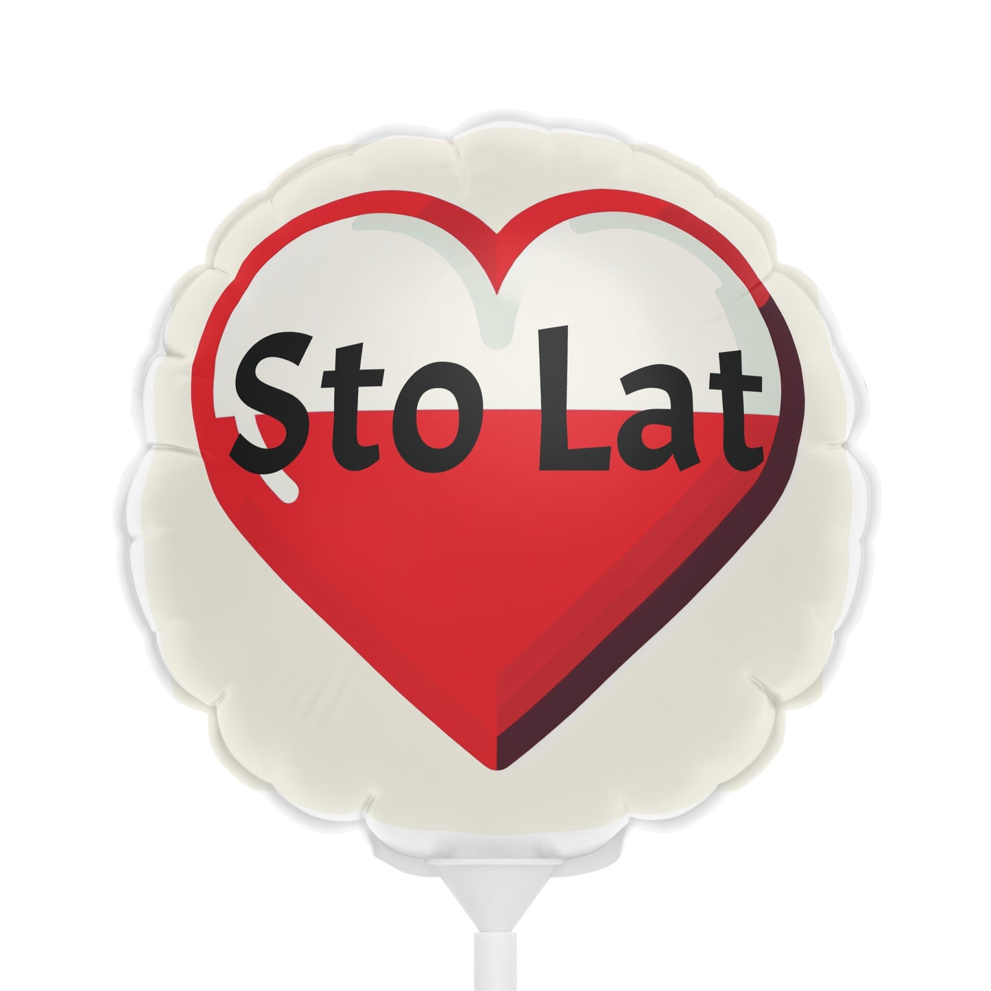 Sto Lat Balloon (Round and Heart-shaped), 6" Polish Flag Heart