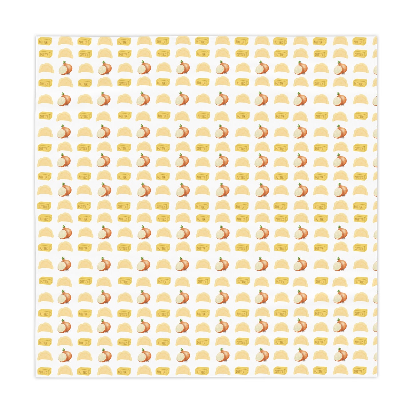 Pierogi Butter and Onions Pattern Tablecloth — Kitchen Dining Decor