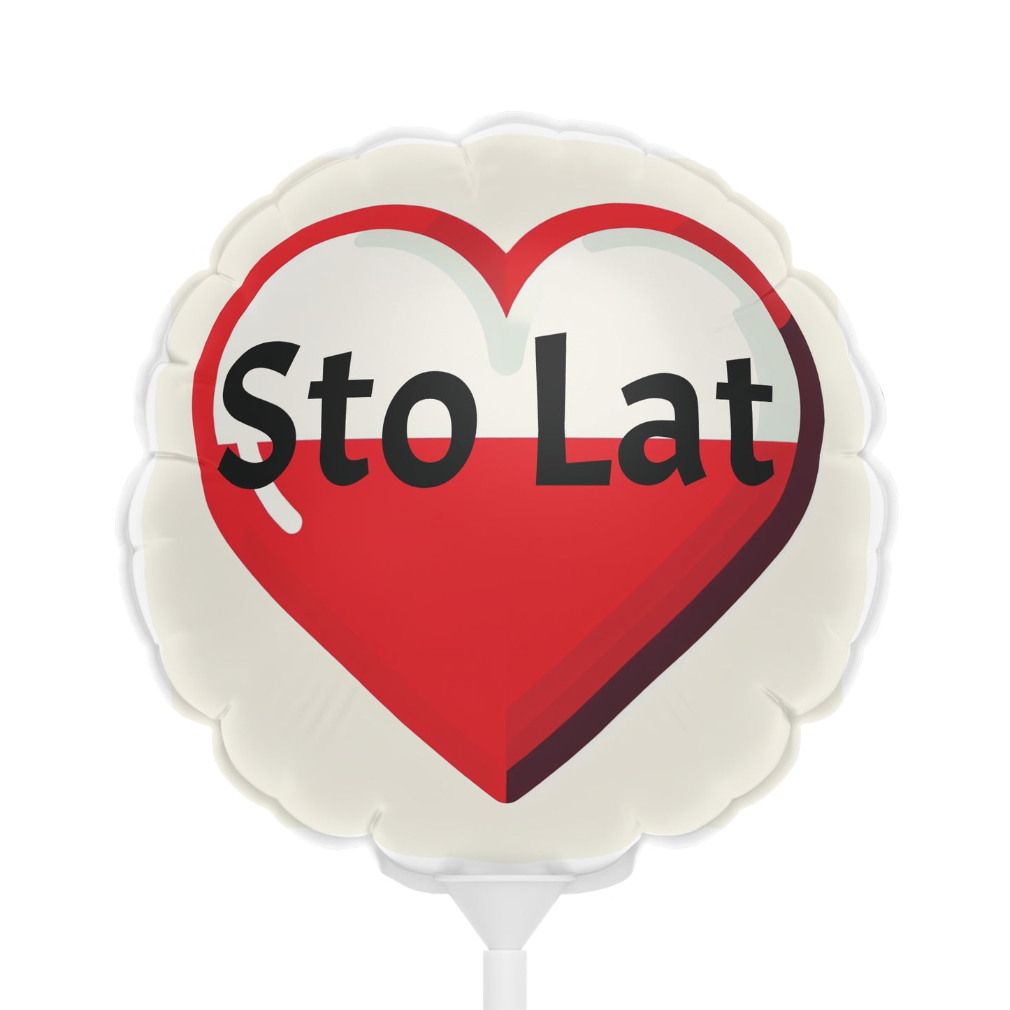 Sto Lat Balloon (Round and Heart-shaped), 6" Polish Flag Heart