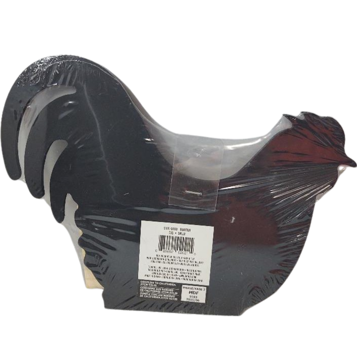 Rooster Chalkboard Craftwood Natural Wood Product by Darice with packaging backside design_311