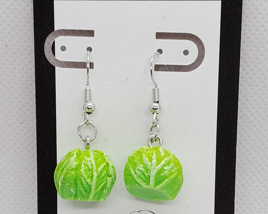 Pierogi Gifts cabbage earrings unique gift with green cabbage design on silver hooks