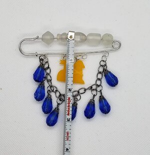 Pierogi Gifts Butter Lambs handmade novelty pins with blue bead charms and safety pin clasp