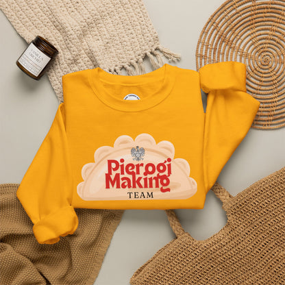 Pierogi Making Team Crewneck Sweatshirt | Polish Pierogi Design With Polish Eagle