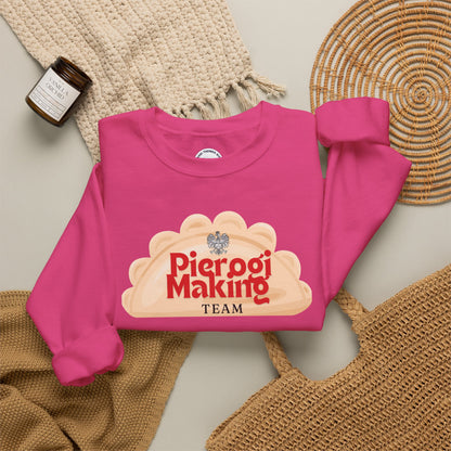 Pierogi Making Team Crewneck Sweatshirt | Polish Pierogi Design With Polish Eagle