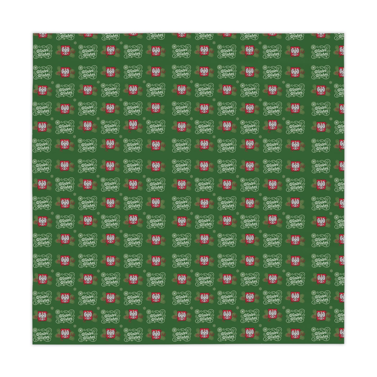 Winter Wishes Polish Eagle Pattern Tablecloth —  Kitchen Dining Decor