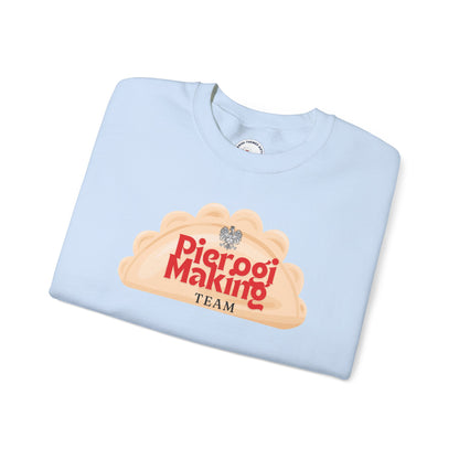 Pierogi Making Team Crewneck Sweatshirt | Polish Pierogi Design With Polish Eagle