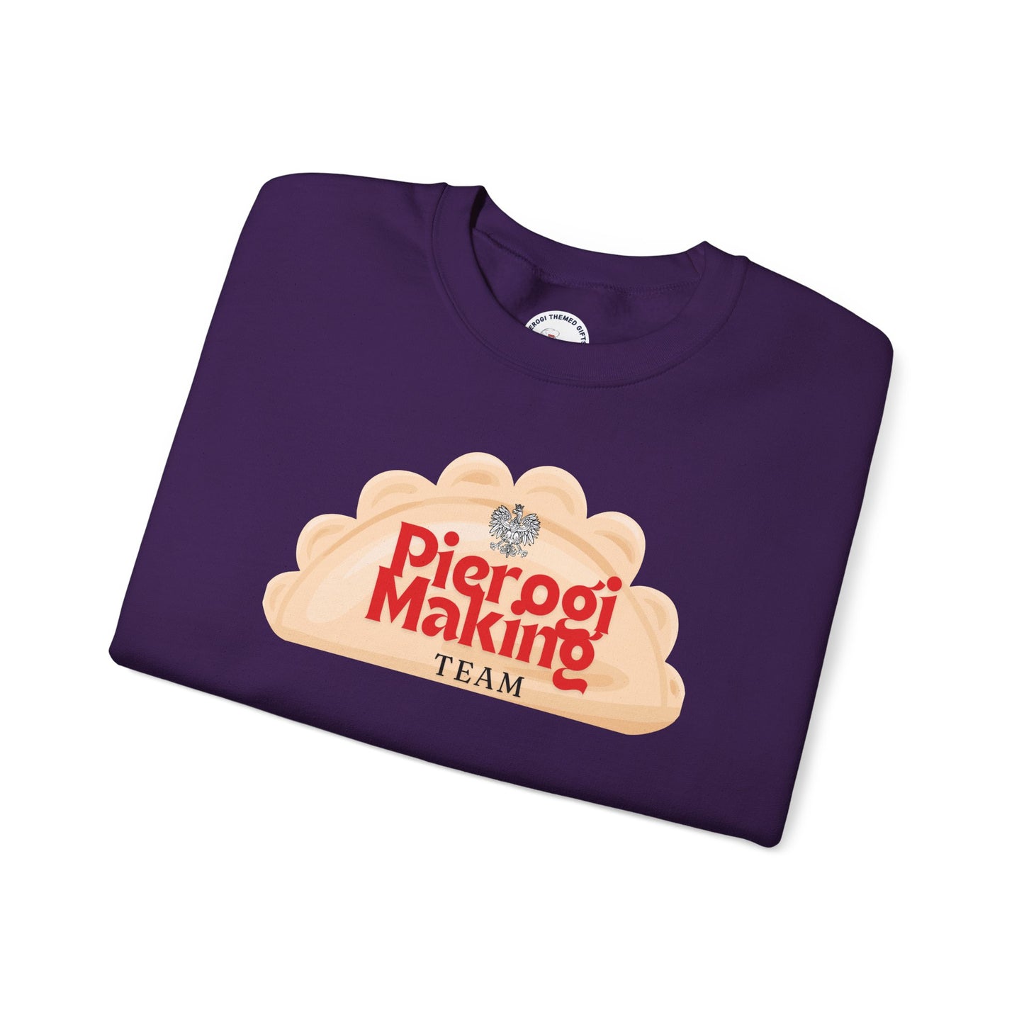 Pierogi Making Team Crewneck Sweatshirt | Polish Pierogi Design With Polish Eagle