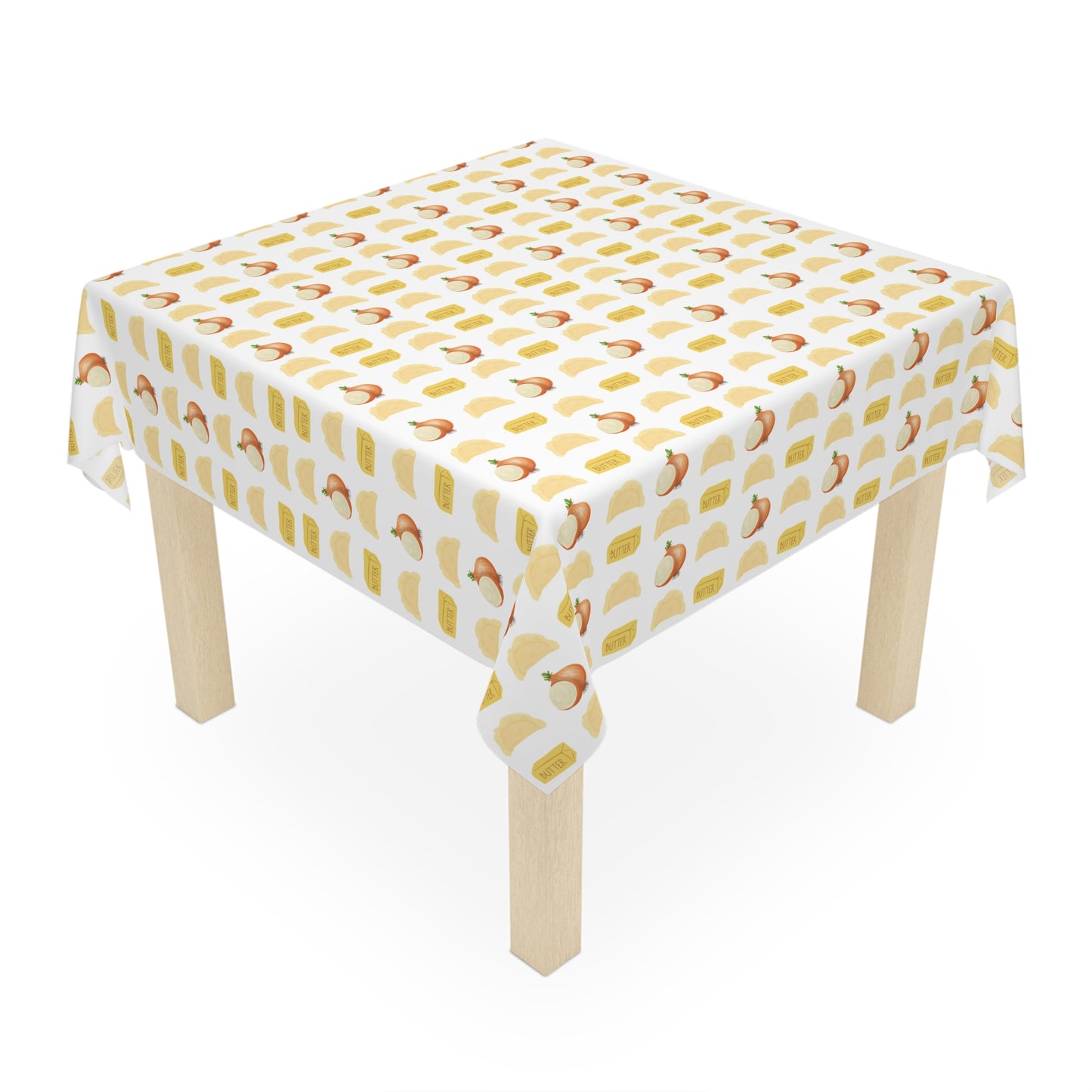 Pierogi Butter and Onions Pattern Tablecloth —  Kitchen Dining Decor