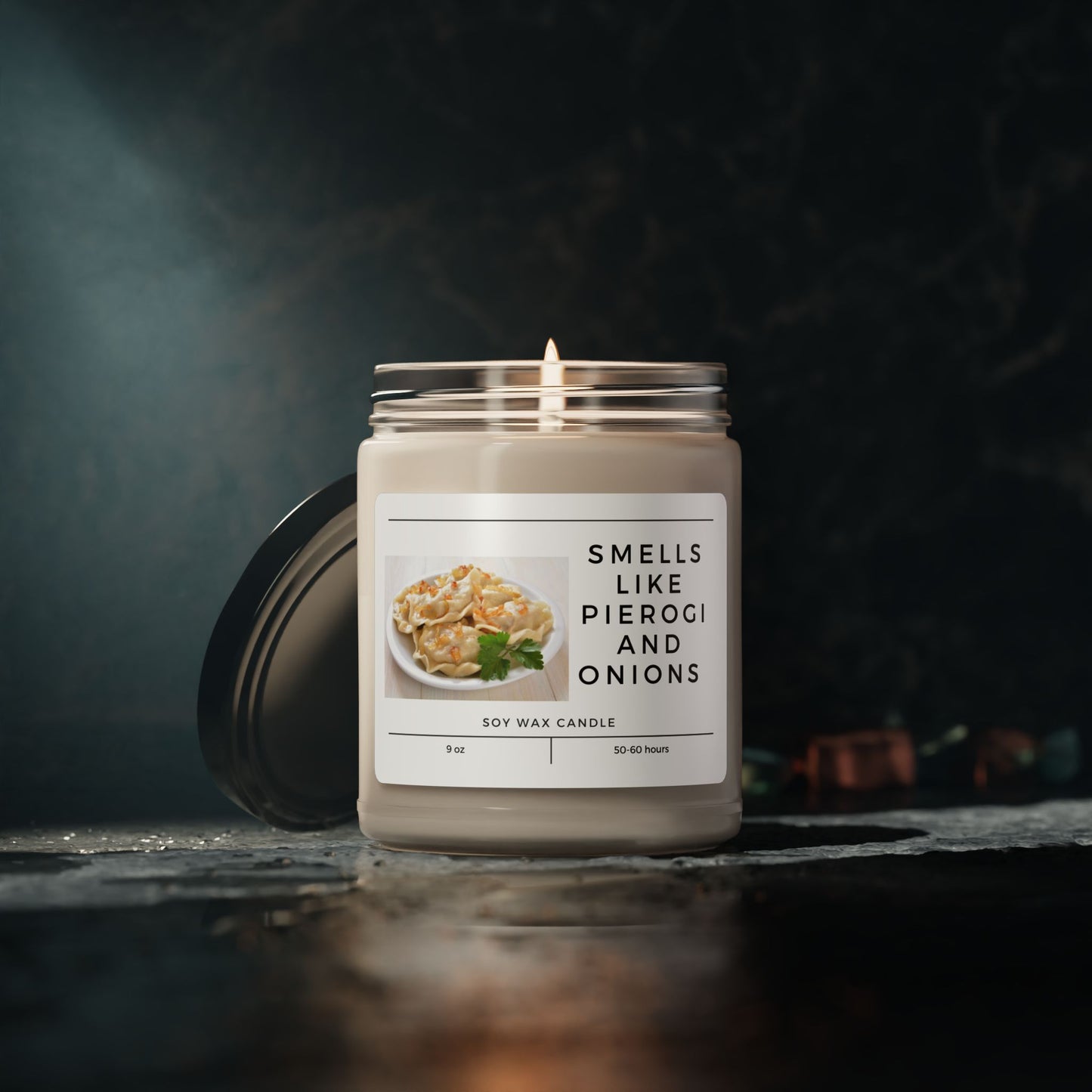 Smells Like Pierogi and Onions Funny Polish Scented Soy Candle, 9oz Polska Ukrainian Pierogi