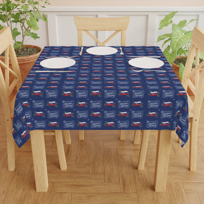 Slovak Winter Wishes Pattern Tablecloth —  Kitchen Dining Decor