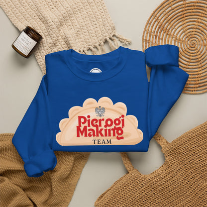 Pierogi Making Team Crewneck Sweatshirt | Polish Pierogi Design With Polish Eagle