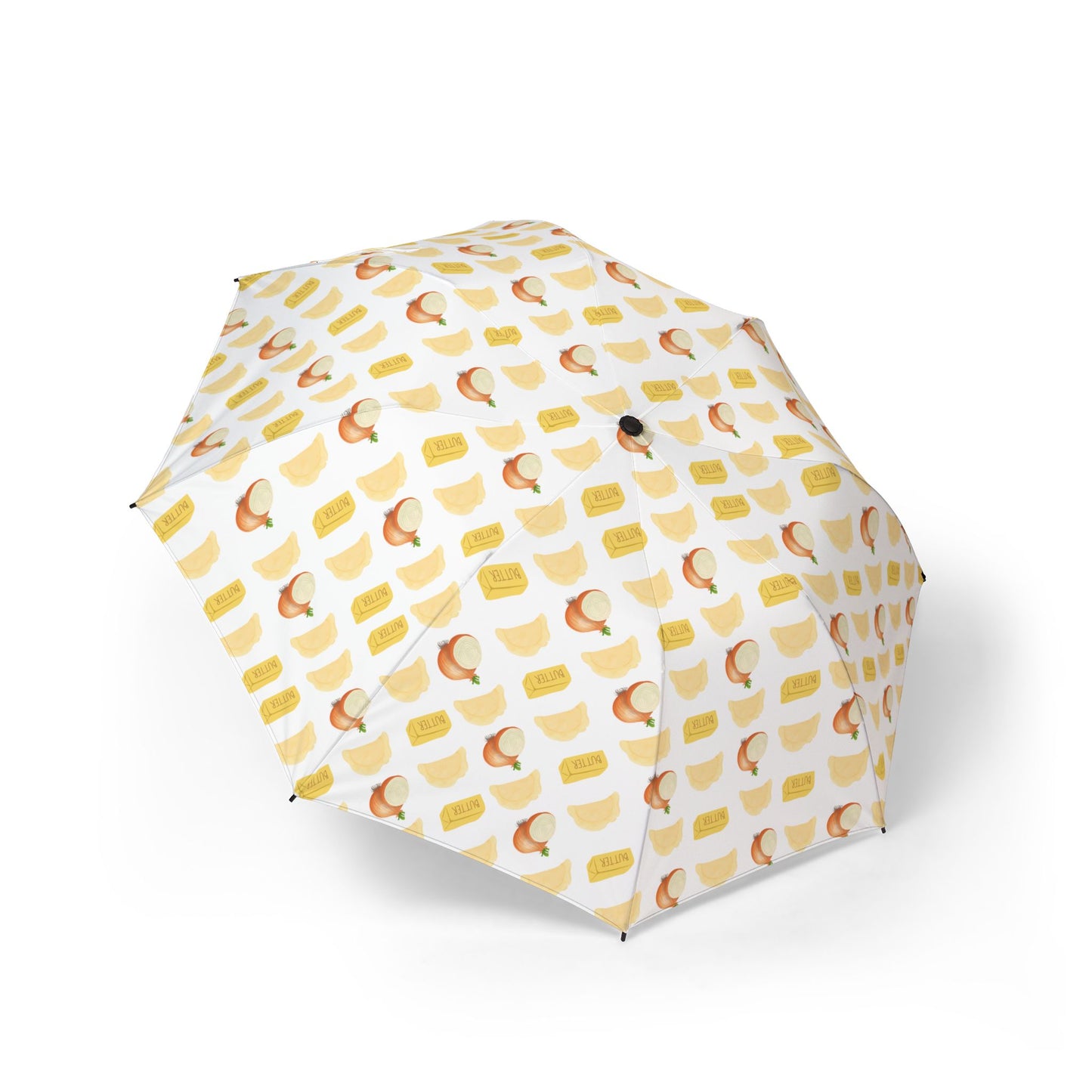 Semi-Automatic Foldable Umbrella Pierogi Onions and Butter Theme