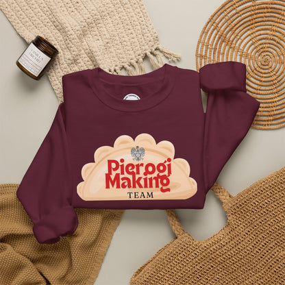 Pierogi Making Team Crewneck Sweatshirt | Polish Pierogi Design With Polish Eagle
