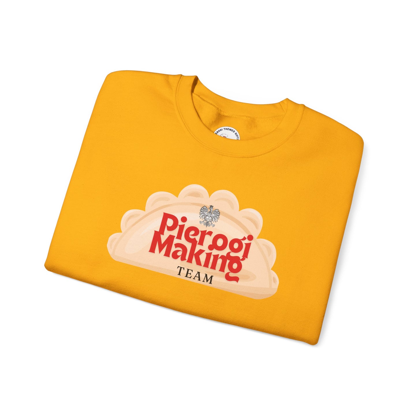 Pierogi Making Team Crewneck Sweatshirt | Polish Pierogi Design With Polish Eagle