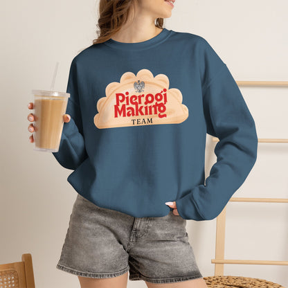 Pierogi Making Team Crewneck Sweatshirt | Polish Pierogi Design With Polish Eagle