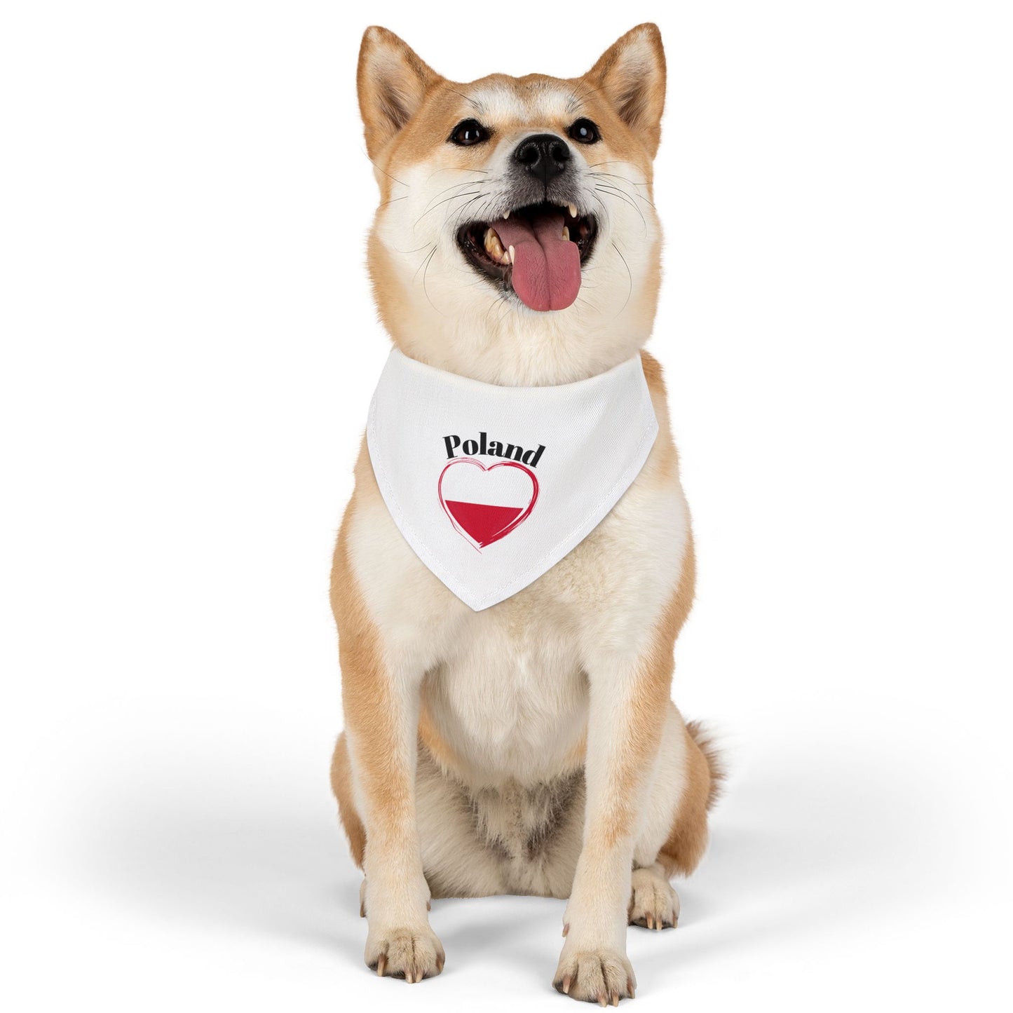 Poland Flag Heart Pet Bandana Collar – Polish Pride Dog & Cat Accessory