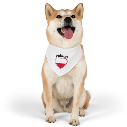Poland Flag Heart Pet Bandana Collar – Polish Pride Dog & Cat Accessory