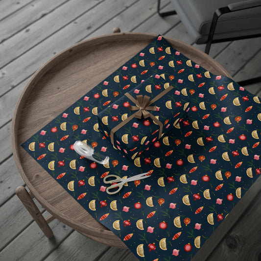Pierogi Christmas Festive Wrapping Paper, Creative Gift Wrap, Holiday Wrap,  Decorative Paper for All Occasions, Unique Gift Presentation