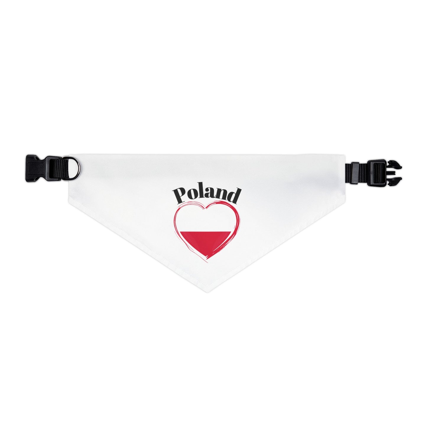Poland Flag Heart Pet Bandana Collar – Polish Pride Dog & Cat Accessory