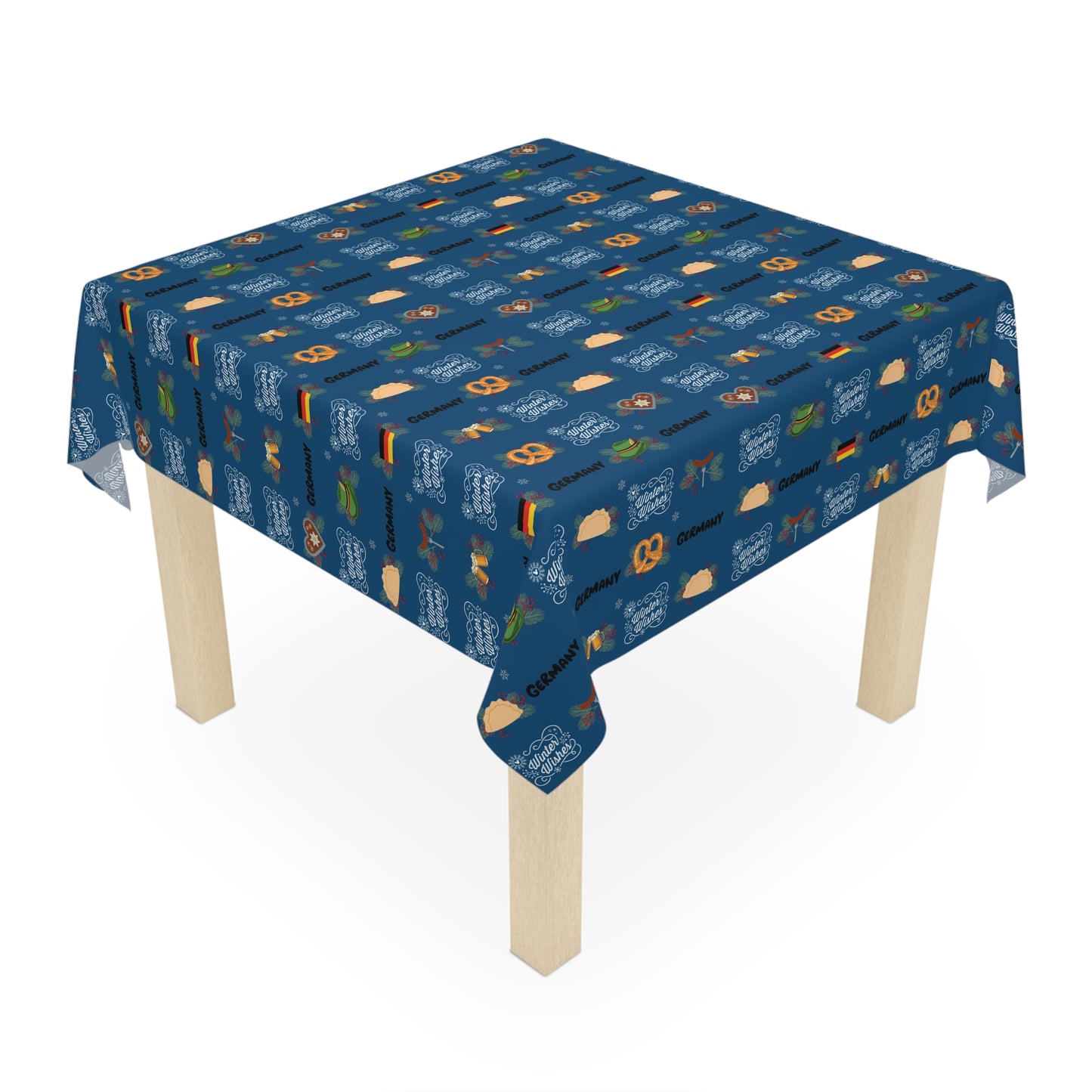 Germany Winter Wishes Pattern Tablecloth —  Kitchen Dining Decor