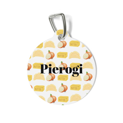 Pierogi Pet Tag - Personalized Polish Dumpling Pattern ID Tag