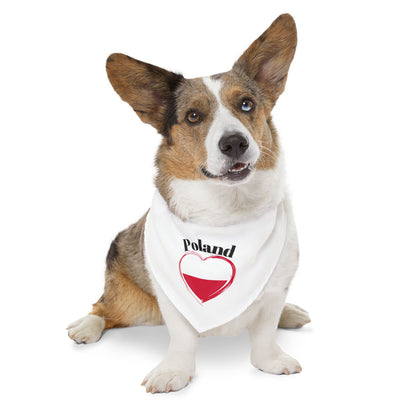 Poland Flag Heart Pet Bandana Collar – Polish Pride Dog & Cat Accessory