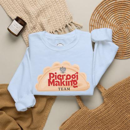 Pierogi Making Team Crewneck Sweatshirt | Polish Pierogi Design With Polish Eagle