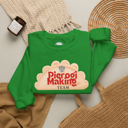 Pierogi Making Team Crewneck Sweatshirt | Polish Pierogi Design With Polish Eagle