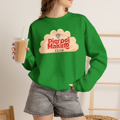Pierogi Making Team Crewneck Sweatshirt | Polish Pierogi Design With Polish Eagle