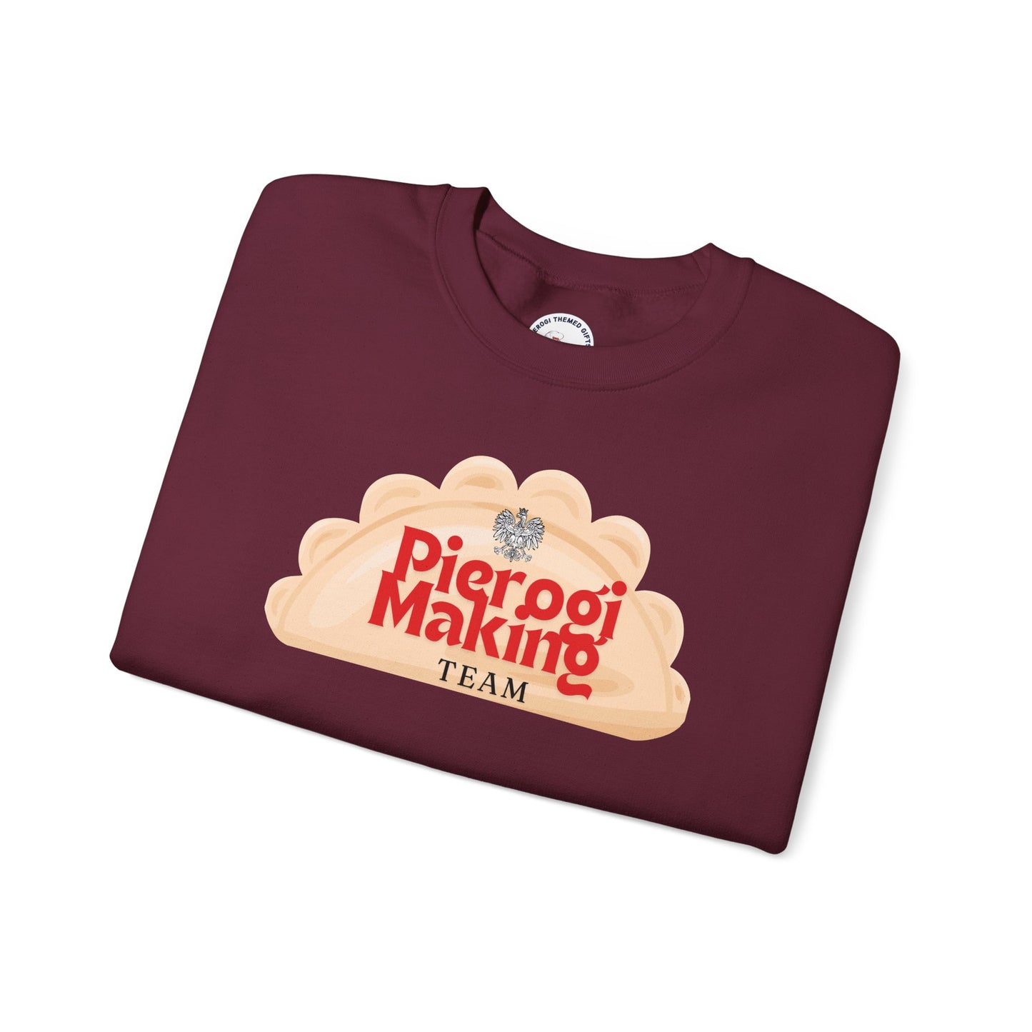 Pierogi Making Team Crewneck Sweatshirt | Polish Pierogi Design With Polish Eagle