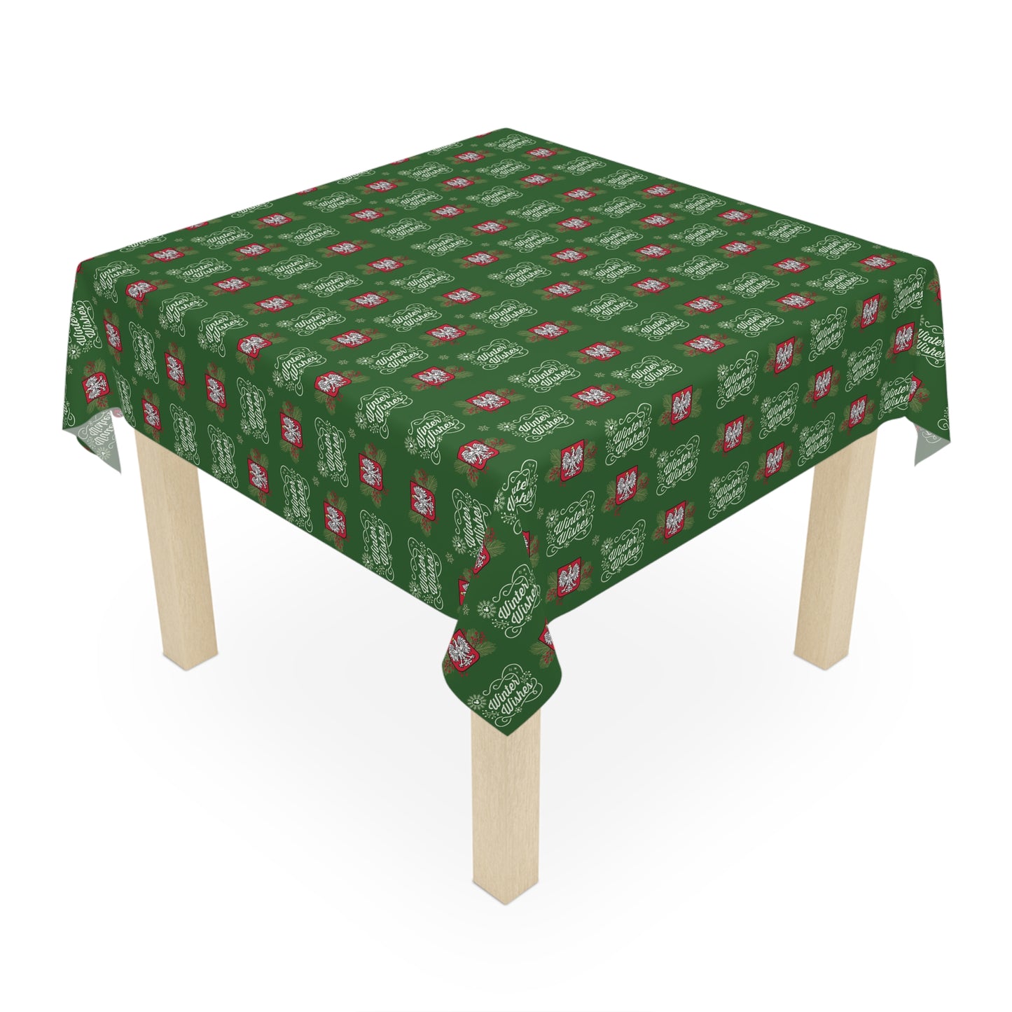 Winter Wishes Polish Eagle Pattern Tablecloth —  Kitchen Dining Decor