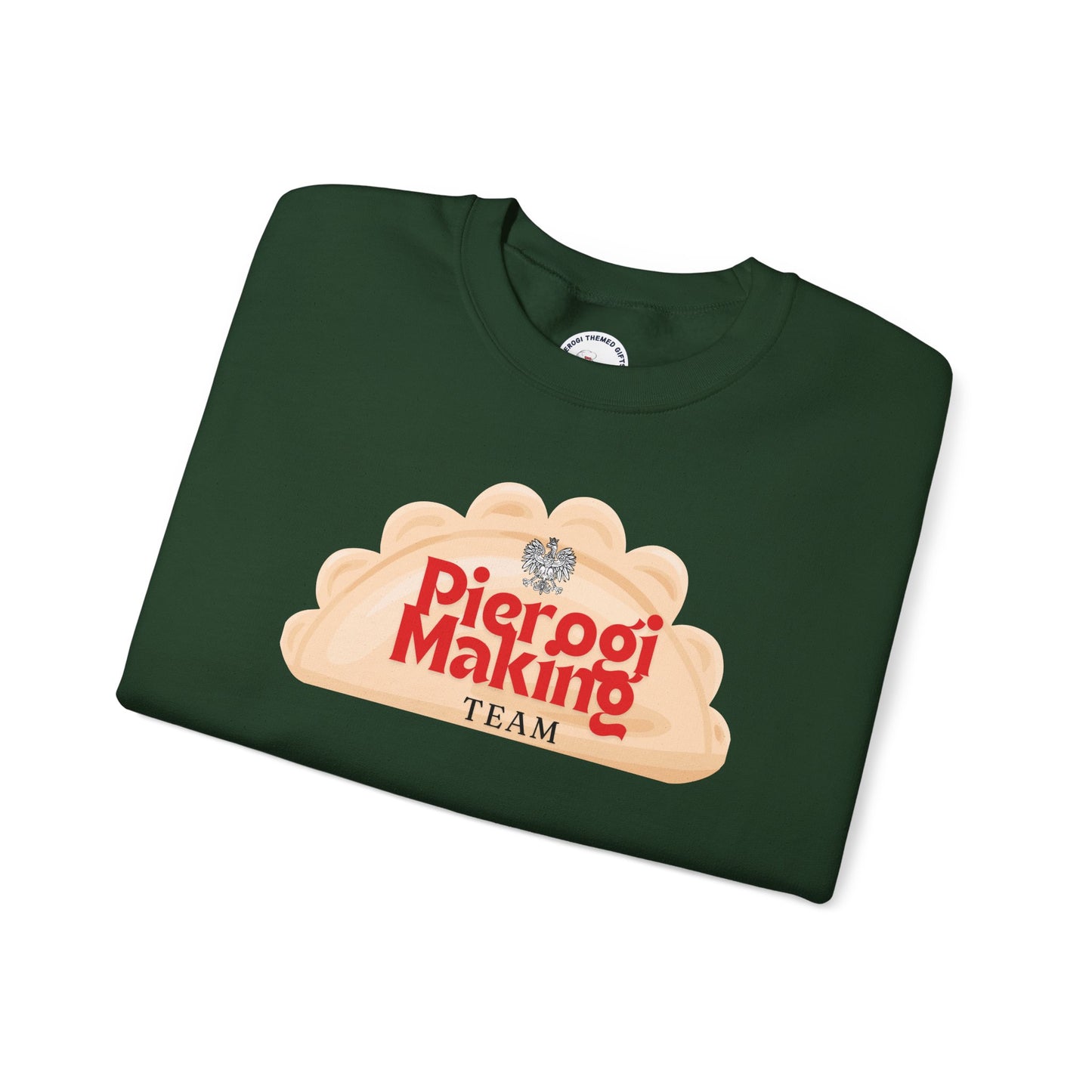 Pierogi Making Team Crewneck Sweatshirt | Polish Pierogi Design With Polish Eagle