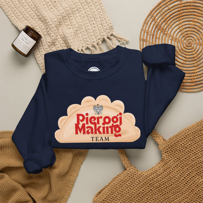 Pierogi Making Team Crewneck Sweatshirt | Polish Pierogi Design With Polish Eagle