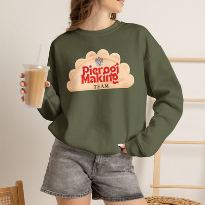 Pierogi Making Team Crewneck Sweatshirt | Polish Pierogi Design With Polish Eagle