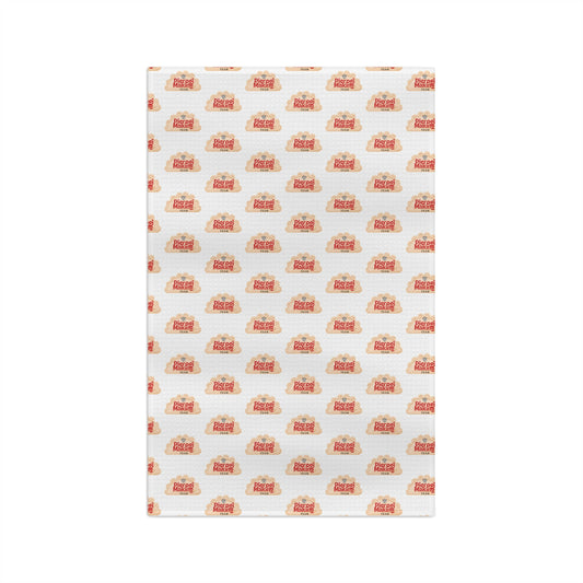 Pierogi Making Team Microfiber Tea Towel | Repeat Pattern with Polish Eagle