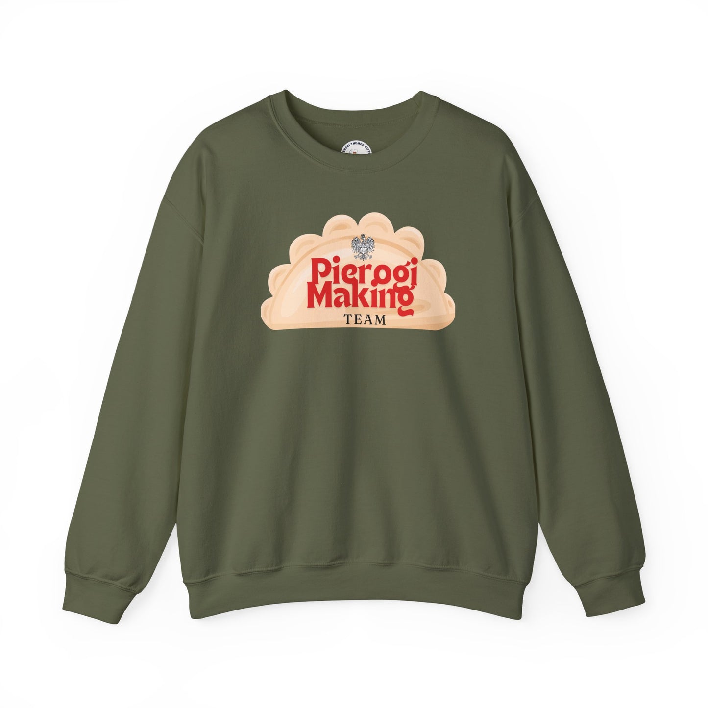 Pierogi Making Team Crewneck Sweatshirt | Polish Pierogi Design With Polish Eagle