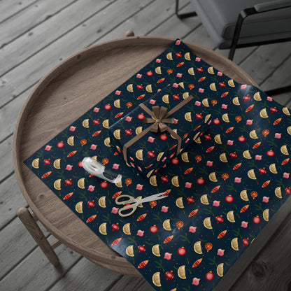 Pierogi Christmas Festive Wrapping Paper, Creative Gift Wrap, Holiday Wrap,  Decorative Paper for All Occasions, Unique Gift Presentation