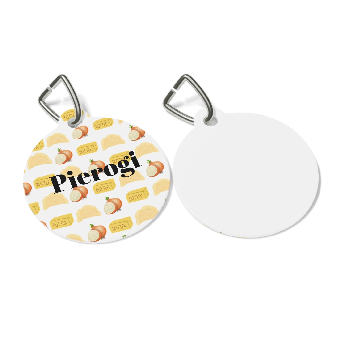 Pierogi Pet Tag - Personalized Polish Dumpling Pattern ID Tag