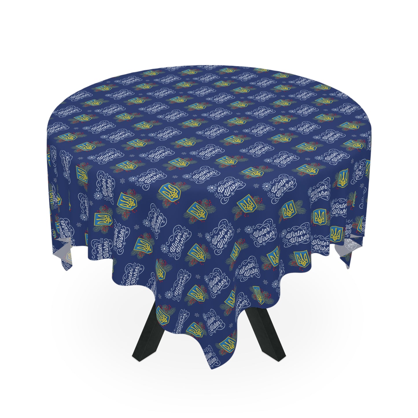 Winter Wishes Ukrainian Pattern Tablecloth —  Kitchen Dining Decor