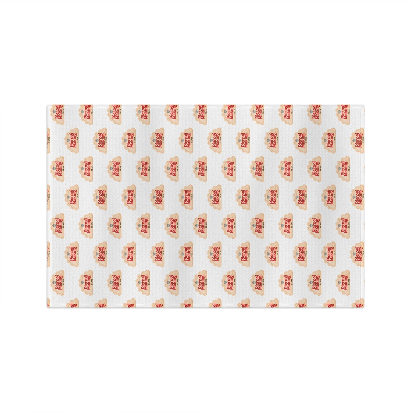 Pierogi Making Team Microfiber Tea Towel | Repeat Pattern with Polish Eagle