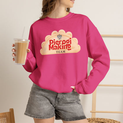 Pierogi Making Team Crewneck Sweatshirt | Polish Pierogi Design With Polish Eagle