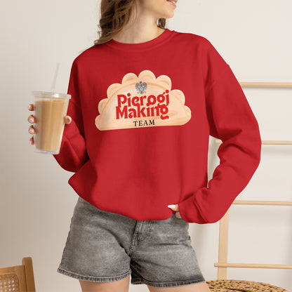 Pierogi Making Team Crewneck Sweatshirt | Polish Pierogi Design With Polish Eagle