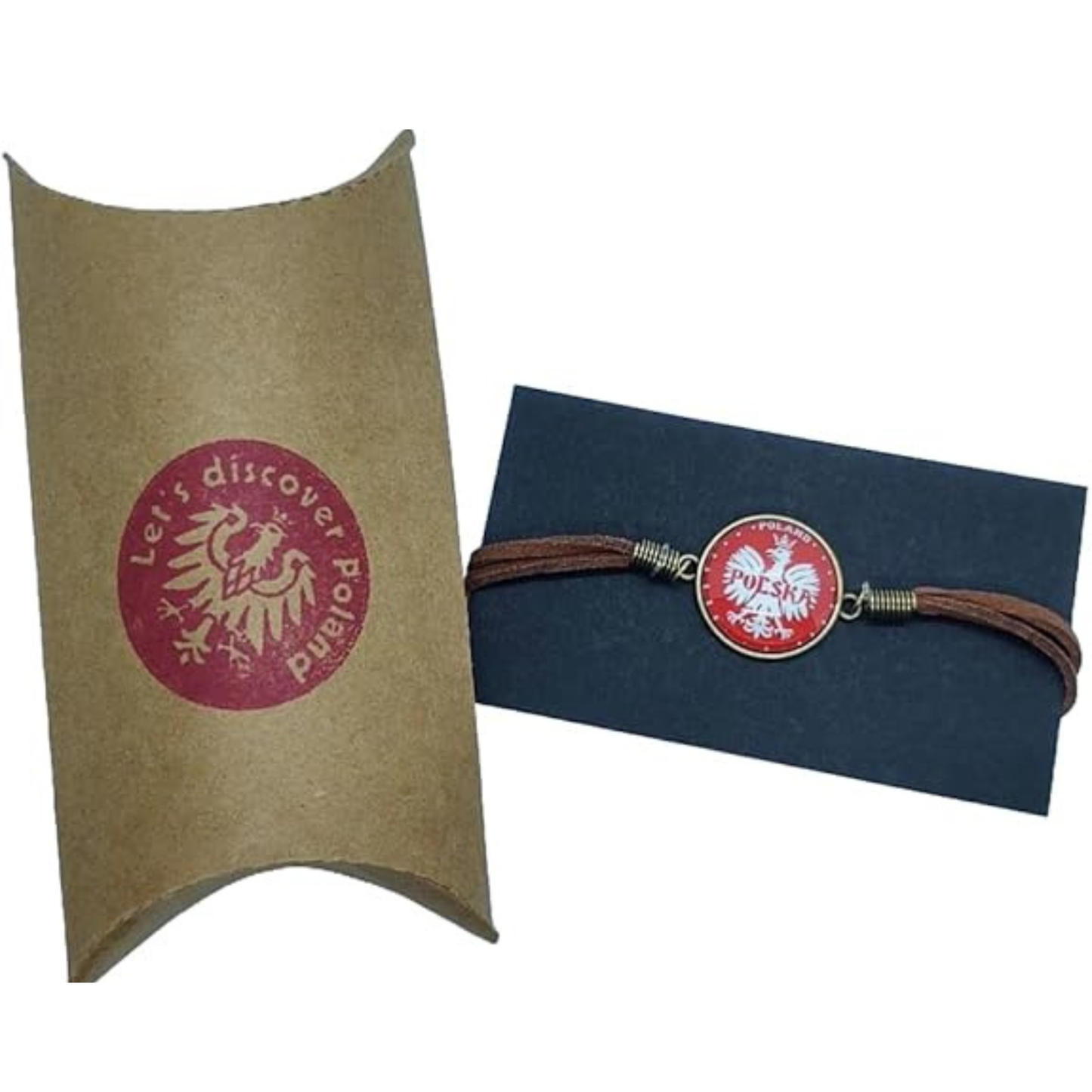 Polska Leather Bracelet Polish Falcon Polski Orzel Bialy White Eagle with pillow box